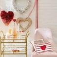 thumbnail image 3 of Valentine''s Day Pillow Covers 12x20 Inch Red Hearts Red Stripe Decor White Throw Pillow Covers Valentine''s Day Cushion Case Decoration for Sofa Couch 050B, 3 of 6