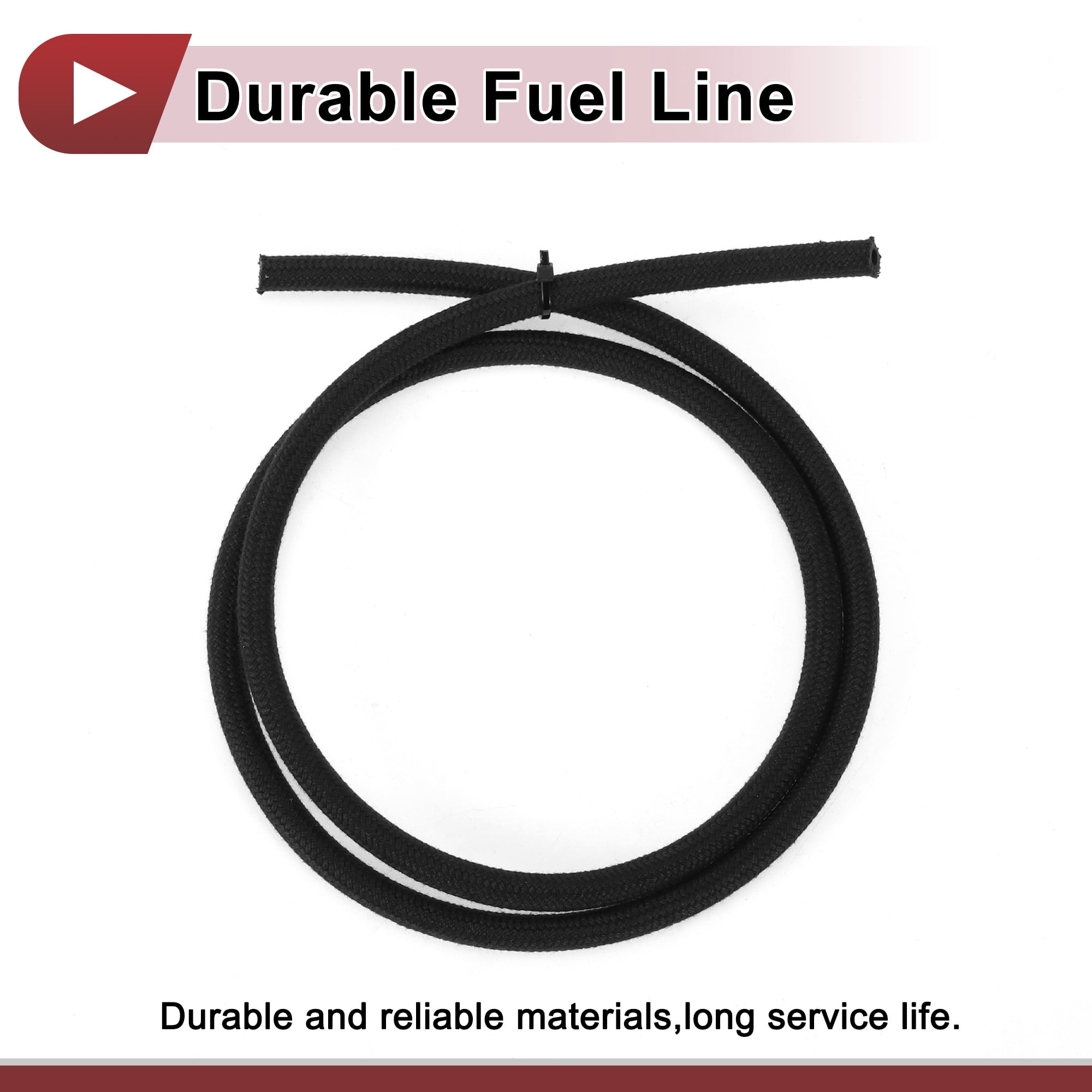 Unique Bargains 1Pcs 1/8 Fuel Line Hose 3ft Vacuum Hose Automotive Fuel Hose Black