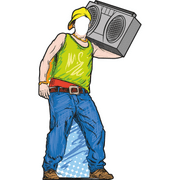 SS11101 Hip Hop Rap 80s 90s Old School Boom Box Stand In Cardboard Cutout Standee Standup