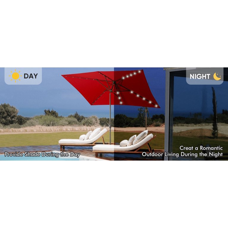 half patio umbrella red lled EliteShade 9ft Solar LED Eurmax Introducing our cutting CozyHom 10 x 6.5ft Outdoor