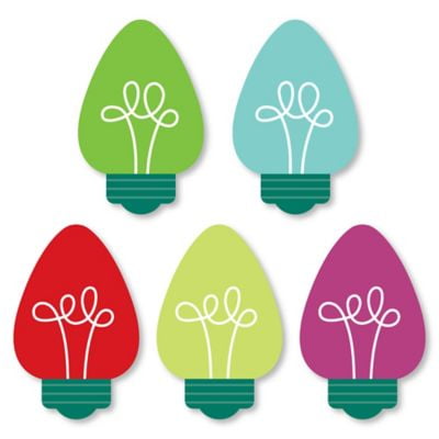 Blurred Out Christmas Lights Christmas Light Bulbs - DIY Shaped Holiday Party Cut-Outs - 24 Count ()
