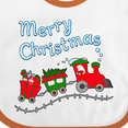 thumbnail image 4 of Inktastic Merry Christmas Train with Presents Boys or Girls Baby Bib, 4 of 4
