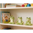 thumbnail image 4 of Zen Frog Figurine Yoga Meditation Room Calming Decoration, Cute 4 inch Upward Salute Green Frog Knick Knack Bathroom Shelf Decoration, 4 of 4