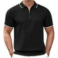 thumbnail image 2 of Wavsuf Mens Shirts Short Sleeve Summer Striped Black Shirts Size L, 2 of 6