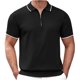 thumbnail image 2 of Playeras Elvqul Caballero Manga Corta Casuales Negro Polo de Color Sólido con Solapa, 2 of 6