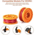 thumbnail image 5 of Línea de carrete de repuesto para cortadora de hilo WG163 WG155 WG180 Compatible con Worx WA0010 Auto Feed Plug Weed Eater String Línea de bordeadora inalámbrica, 5 of 5