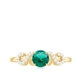 thumbnail image 5 of Rosec Jewels Lab Grown Emerald Ring with Diamond - Dainty Promise Ring - AAAA Grade, 14K Yellow Gold, US 8.00, 5 of 9