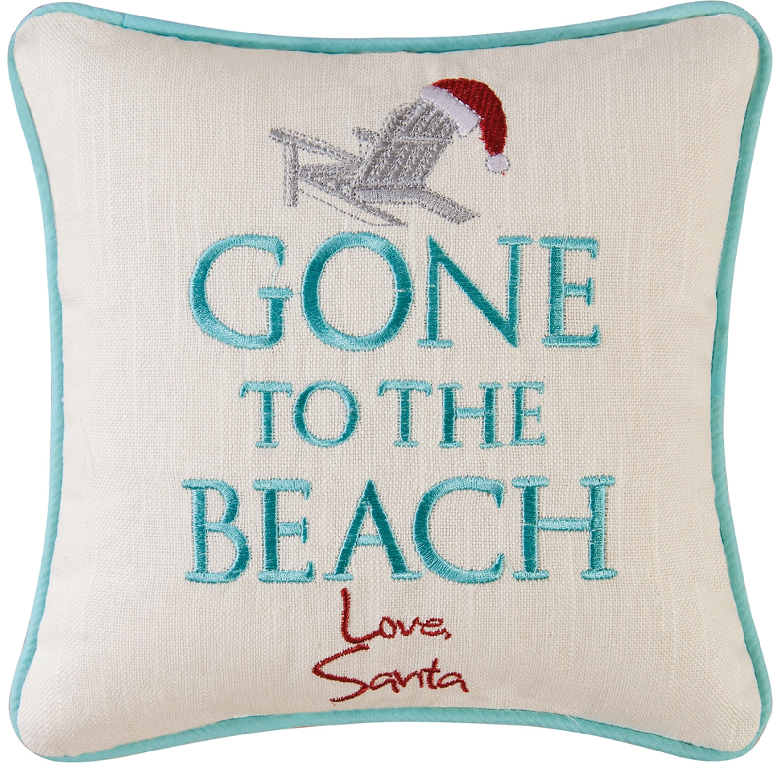Santa Gone to the Beach Accent 10 Inch Coastal Holiday Square Throw Pillow - Walmart.com 