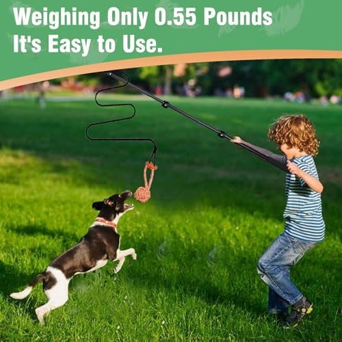 Flirt Pole for Dogs Heavy Duty 48inch Extendable Aluminum Alloy Dog Flirt Pole for Large/Medium/Small Gogs,Interactive Dog Toys for Indoor/Outdoor