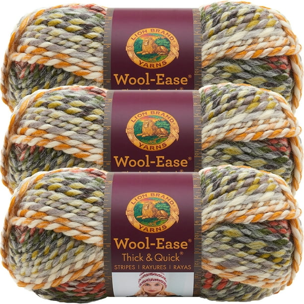 Lion Brand WoolEase Thick & Quick YarnConey Island, Multipack Of 3
