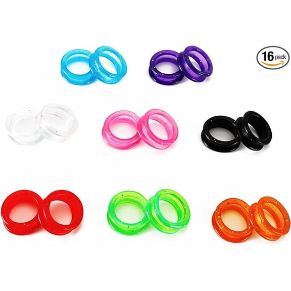 16Pcs Soft Silicone Scissors Finger Rings Silicone Pet Shears Ring Shear Grips Inserts Finger Protector Soft Silicone Accessories (Red/Blue/Purple/Orange/Black/Pink/Transparant/Green)