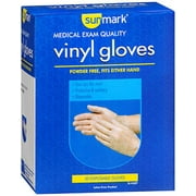 Sunmark Powder Free Vinyl Gloves, 50 Count