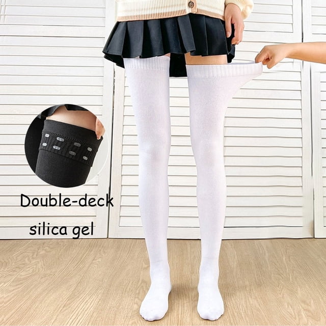 Bas Hauts Opaques pour Femmes, Bas Cuisses, Bas, Bas en Silicone