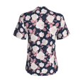 thumbnail image 3 of Uemuo Leaves Flower Printed Women's Classic V-Neck T-Shirt - Soft, Breathable, Moisture-Wicking, Perfect for Casual, Office, Travel, and Everyday Wear-3X-Large, 3 of 5