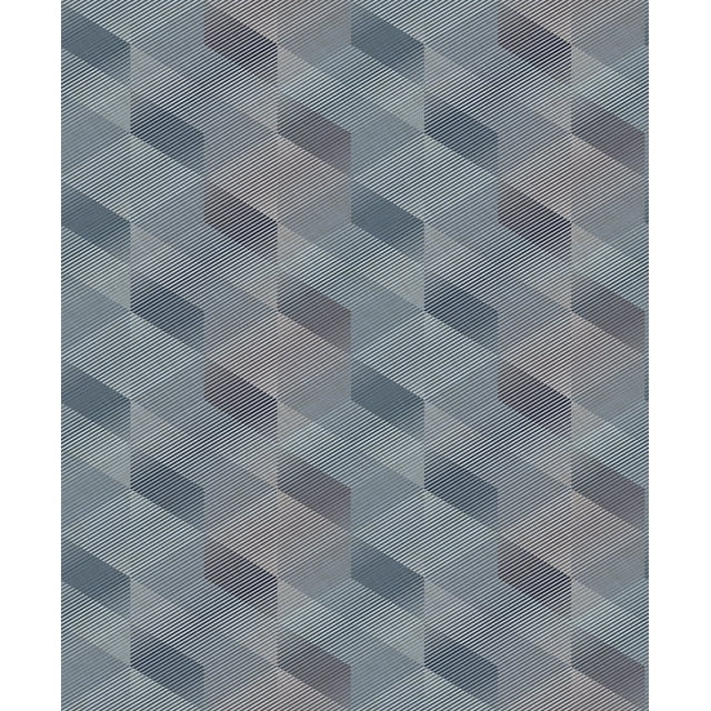 Petrol 3D Rhombus Stripe Geometric Wallpaper R8103
