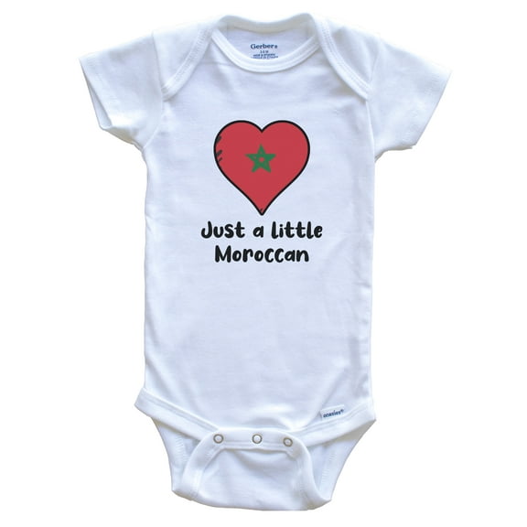 Just A Little Moroccan Morocco Flag Heart Baby Bodysuit