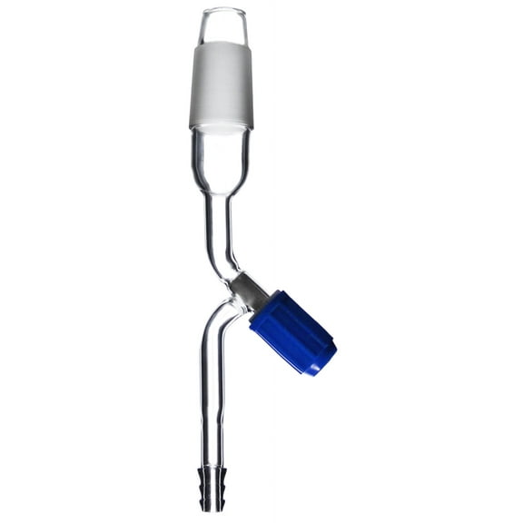 Stopcock Adapter - Rotaflow Key, 24/29 Cone Size - Straight Connection with Cone for Flexible Tubing - Borosilicate 3.3 Glass - Eisco Labs