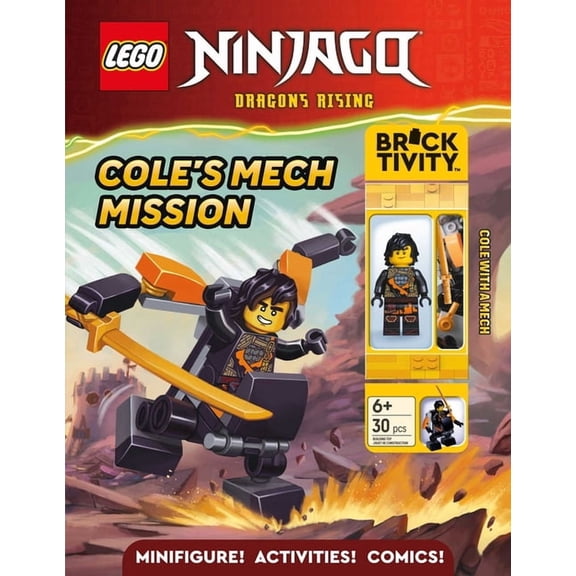 Activity Book with Minifigure Lego Ninjago: Cole's Mech Mission, (Paperback)