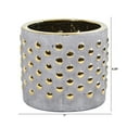 thumbnail image 2 of Nearly Natural 7" Regal Stone Hobnail Planter with Gold Accents in Gray, 2 of 3