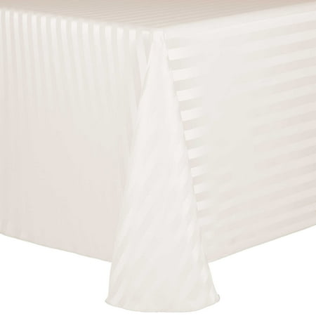 

Ultimate Textile Satin-Stripe 108 x 108-Inch Square Tablecloth Ivory Cream