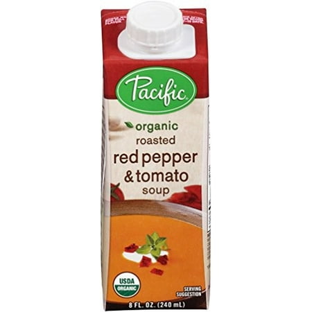 Pacific Foods Organic Creamy Roasted Red Pepper and Tomato Soup, 8 fl oz, 12