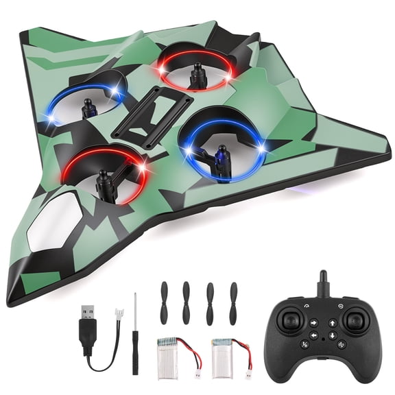 Lictin RC Plane for Kids, 2.4GHz Remote Control Airplane with 360° Flips, Altitude Hold & LED Lights, RC Aircraft Toy Gift for Boys Adults