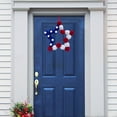 thumbnail image 5 of Hovilon Independence Day Wreath - USA Patriotic Heart Star Wall Decor, Red White Blue Pom Pom Door Hanging, 4th of July Memorial Day Party Centerpiece, American Flag Inspired Home Ornament, 5 of 8
