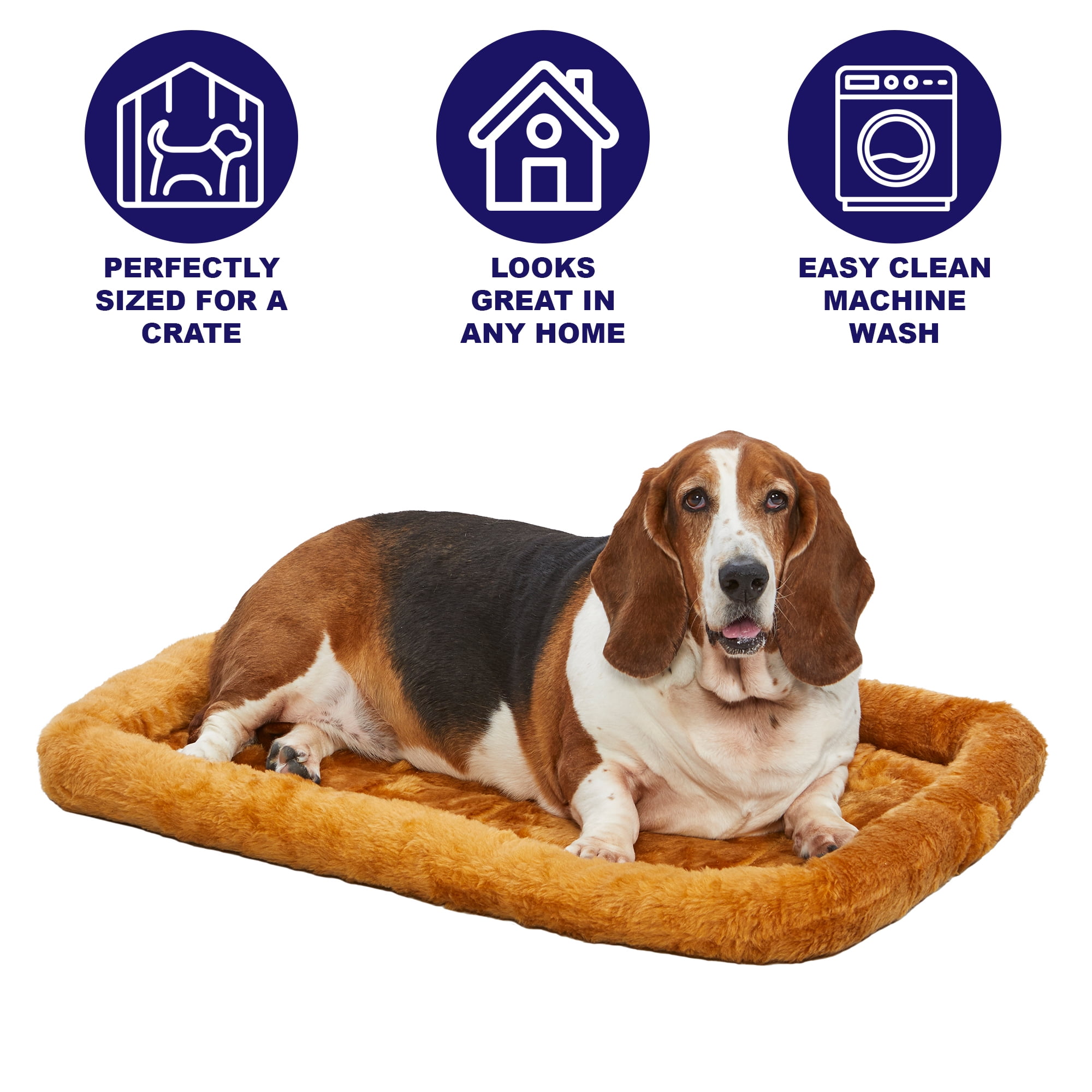 (3 pack) MidWest QuietTime Pet Bed & Dog Crate Mat, Cinnamon, 22"