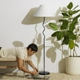 thumbnail image 2 of Brightech Squiggle 62" LED Floor Lamp with Twisting Base and Ivory Empire Shade - Black, 2 of 10