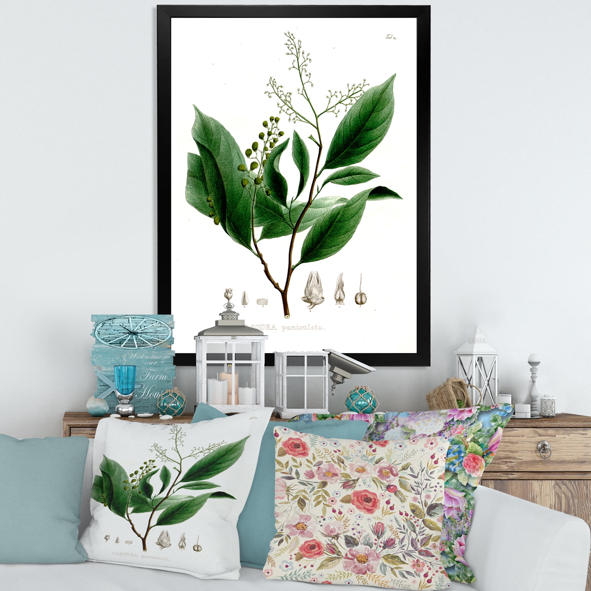 Designart 'Ancient Brazilian Plant II' Traditional Framed Art Print
