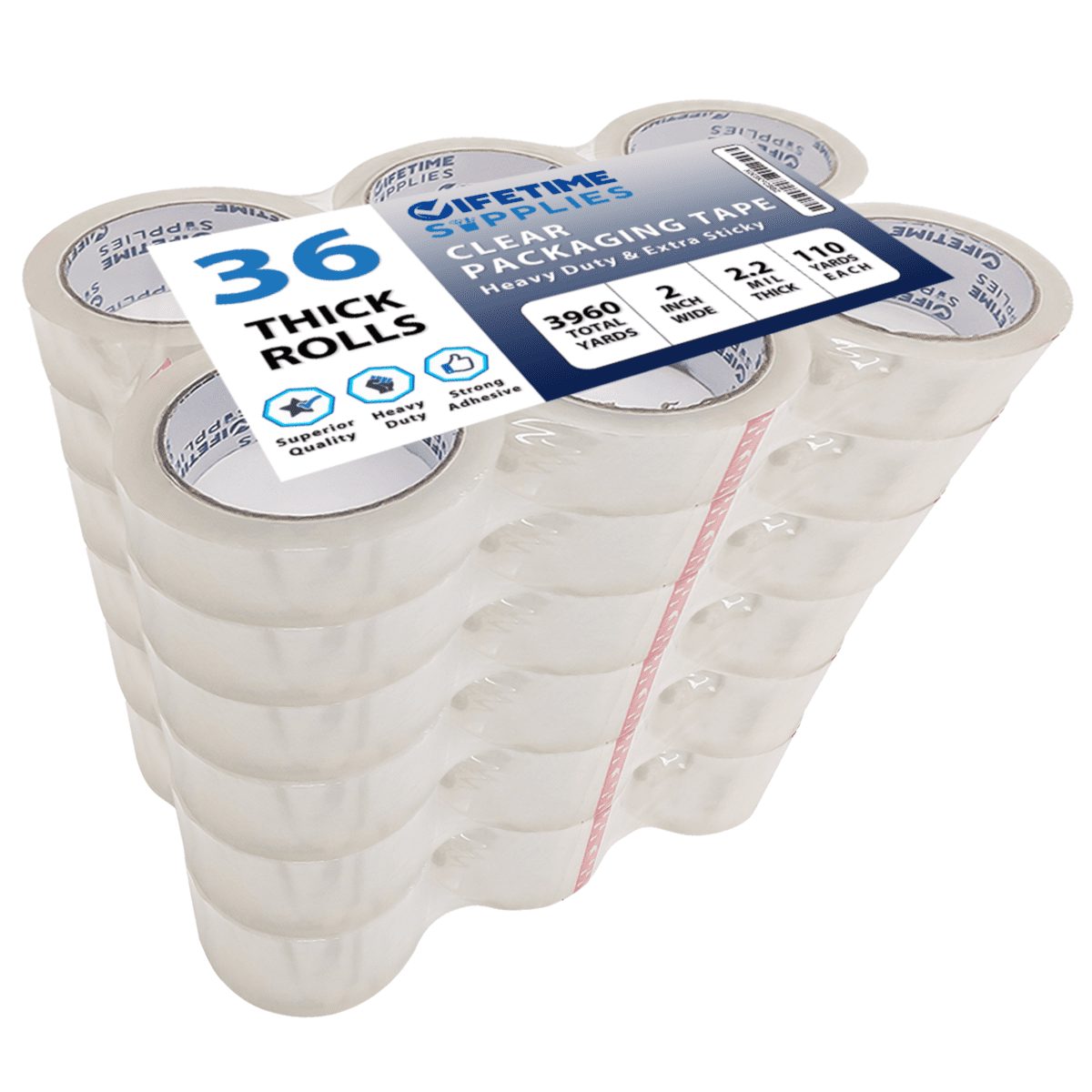 36 Rolls  Carton Sealing Packing Tape Box Shipping 2 x 110 / 65 yd 2.2 mil