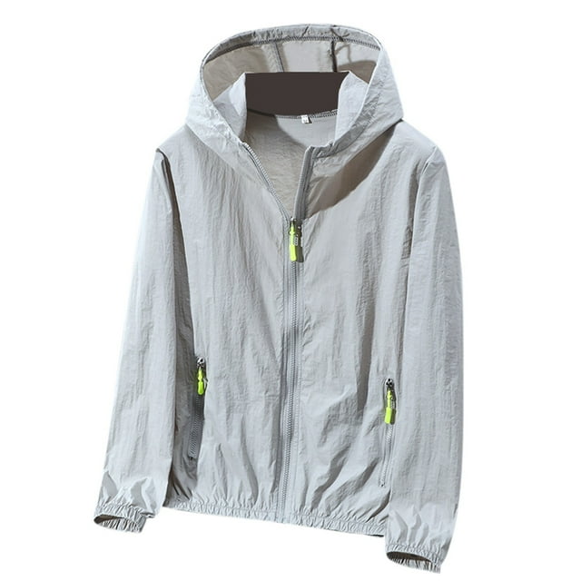 MIASHUI Veste de Protection Solaire Extérieure Légère et Respirante pour Femmes Grande Taille Gris,G