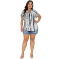 thumbnail image 3 of DARING DIVA Women's Plus Tye Dye Short Sleeves Blouse 4X Grey, 3 of 6