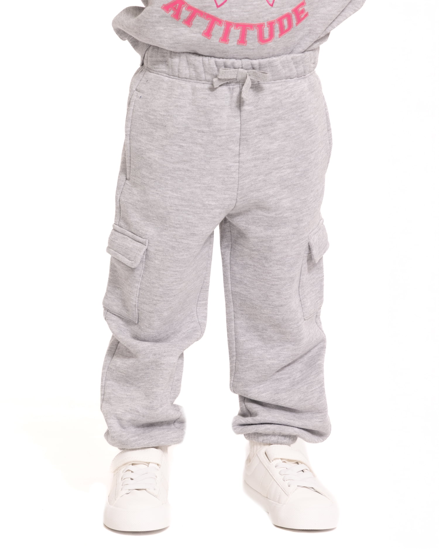 Wonder Nation Toddler Girls Fleece Cargo Jogger Sweatpants, Sizes 12M-5T