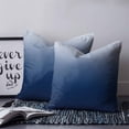 thumbnail image 3 of Navy Blue Ombre Throw Pillow Covers, Soft Pillowcases with Invisible Zipper, Modern Abstract Art Gradient Aesthetics Decorative Pillow Cushion Covers for Living Room Couch Sofa Bed 16x16 Inches, 3 of 8