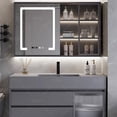thumbnail image 3 of Light Luxury Nano Rock Integrated Basin Microcrystalline Stone Bathroom Cabinet Modern Minimalist Bathroom Sink Washing YX50BC My Lux Decor Round, 3 of 44