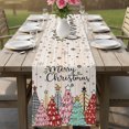 thumbnail image 5 of Christmas Trees Table Runner 120 Inches Long - Winter Xmas Colorful Snowflakes Wood Grain Kitchen Dining Burlap Linen Tablerunner for Small/Round/Square/Wedding/Coffee/Dining Table Party 13 x 120, 5 of 9