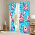 thumbnail image 3 of Castle Fairy Kawaii Axolotl Black Out Curtains for Boys Girls,Cartoon Animal Salamander Curtains Pack of 2 (42x63 Each),Cute Ocean Wildlife Bedroom Curtains,Super Cozy Room Decor, 3 of 6