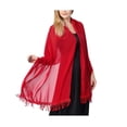 thumbnail image 2 of Amaiiu Women Scarf Elegant Tassel Evening Dresses Shawls Luxury Sexy Sunscreen Shade Scarves Skin Friendly Ladies Cape for Theme Party Wine Red, 2 of 7