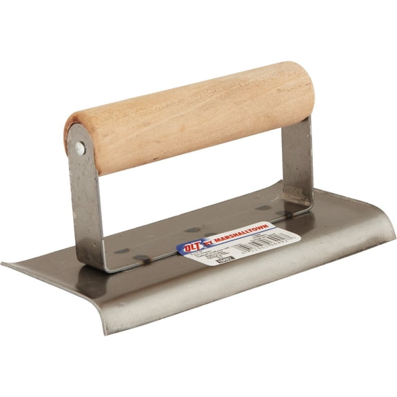 MARSHALLTOWN QLT Curved End Hand Edgers, Wood Handle Material, 152mm Length, 70mm Width, Carbon Steel Blade Material, 10mm Radius, 13mm Lip, 92