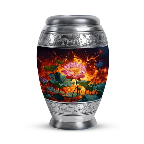 SABURIAL Lotus Urn Burial Decorative For Mom & Dad - Mini Keepsake Urns - 3 Inch - Pack Of 1 - Small Urn For Male & Female - Memorial Ashes Urns - Human Remains Urn