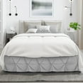 thumbnail image 2 of Nestl 14" Tailored Pinch Pleated Bed Skirt - Hotel Luxury Double Brushed Microfiber Pintuck Decorative Dust Ruffle, Full, Silver Gray, 2 of 9