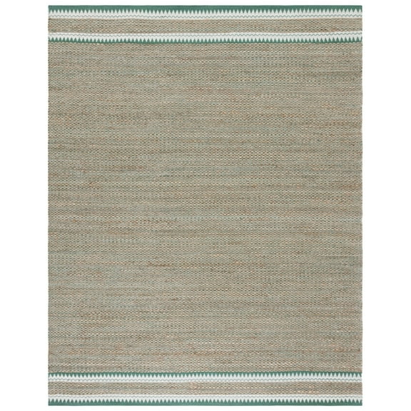 SAFAVIEH Natural Fiber Becky Solid Area Rug, Natural/Green, 5' x 8'