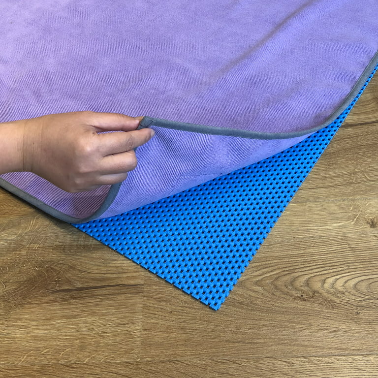 YogaRat Waffle Yoga Mat & Cush Yoga Towel Set, Azul Mat and Purple