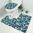 thumbnail image 2 of Dog with Pioneer Flower Bathroom Rugs Sets 3 Piece,Toilet Cover Set,Absorbent Non Slip Bathroom Mats Sets with U-Shaped Contour Rug Toilet Rug Set, 2 of 5