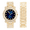Blue-Gold, variant on Charles Raymond Blinged Out Ultimate Gold Hip Hop Royalty Mens Iced Out Wristwatch w/Easy Reader Roman Numeral Bright Colored Dial - L0504 RN - SILVER