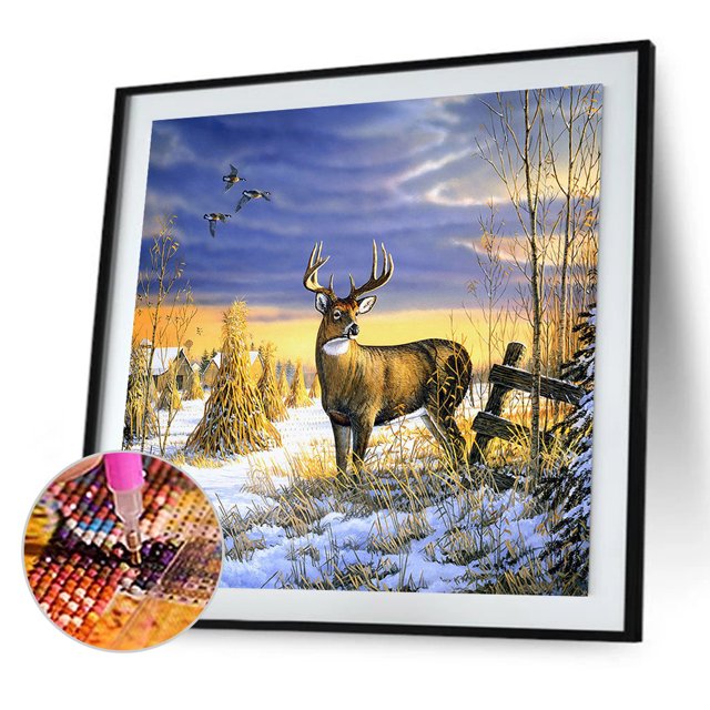Cuadros Decorativos 5D DIY Diamond Painting Kits Full Square Drill Elk Mosaic Resin Picture Decor Wdftyju embutido en tela