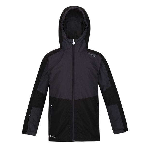 Regatta - Chaqueta Impermeable Beamz para Niños/Niñas (Negro, Ceniza) Regatta UTRG6368_blackash