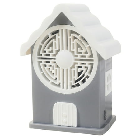 

Anvazise 1 Set Desktop Fan Natural Breeze 3 Blades High Wind Force Low Noise Slide Switch House Shape Electric Fan Daily Life Supply White Grey One Size