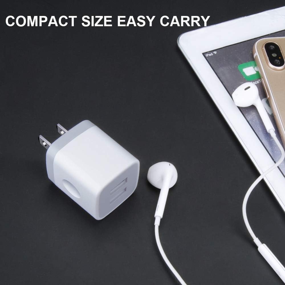 RGHJAR-Fast Charging Block, 5Pack Dual Port USB Outlet Plug 2.1A USB Wall Charger Power Cubes Compatible iPhone 16/15 Pro Max/14/13/12/11/X/8,Samsung Galaxy A16 5G/A15/A35/S25/S24/A54/S23/A53,Pixel9